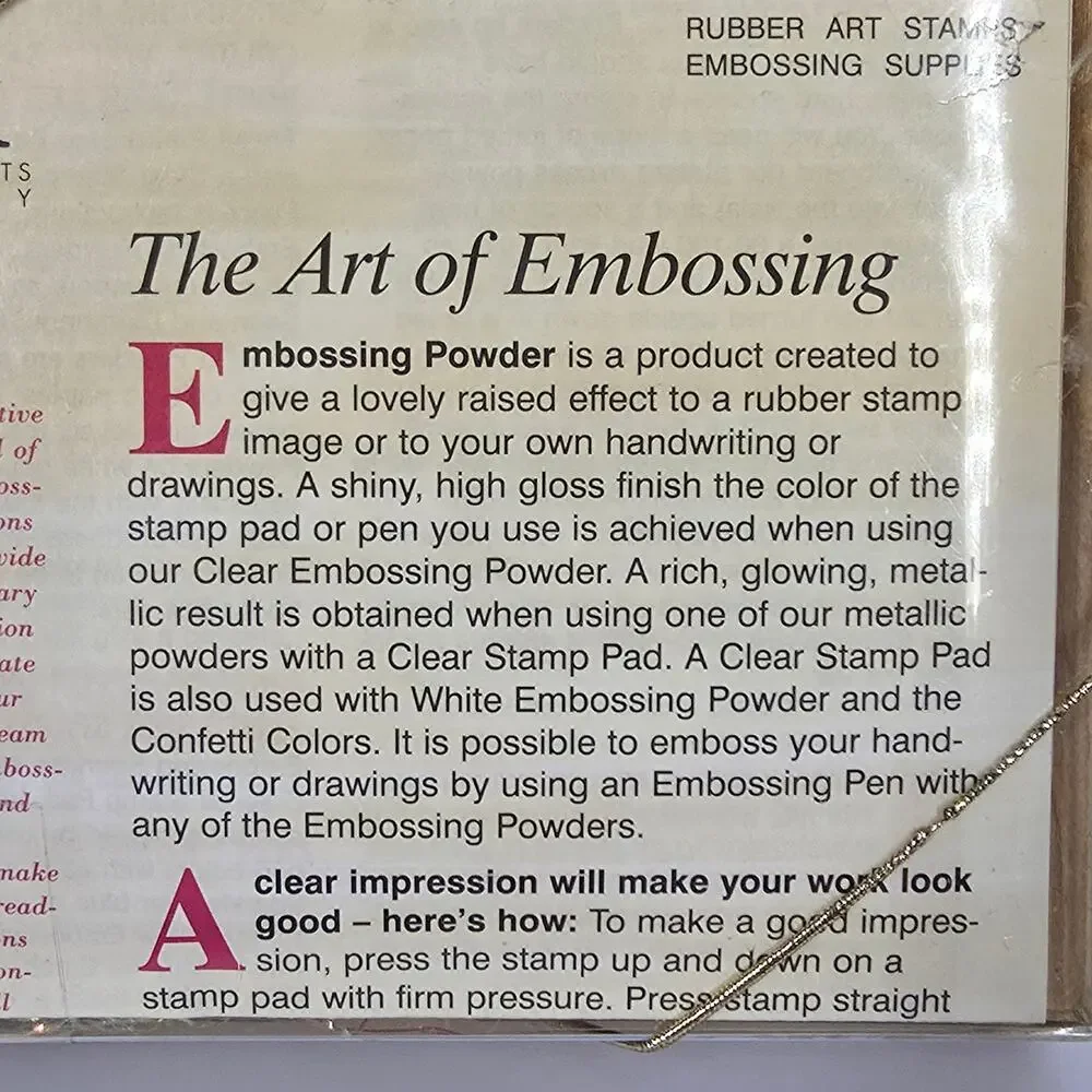 EMBOSSING ARTS COMPANY – VINTAGE 1994 POSTCARD EMBOSSING KIT – COMPLETE NOT USED